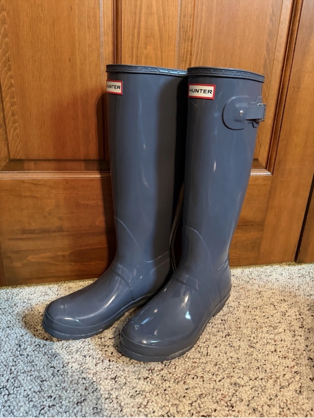 Hunter Tall Gloss Rain Boots - Charcoal Gray